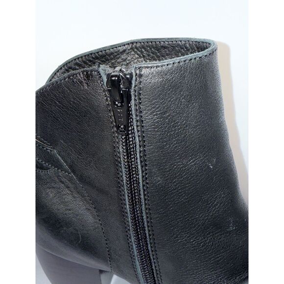 L'Amour Des Pieds Black Leather Ankle Boots Buttery Soft Bootie Buckle Block 6.5 - Picture 6 of 16